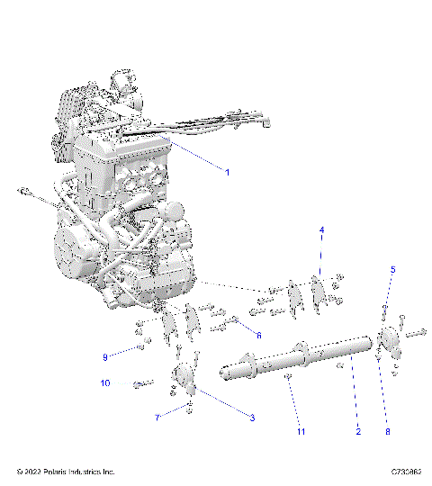 ENGINE, MOUNTING & LONG BLOCK - R25RSF99AY/AL (C730882)