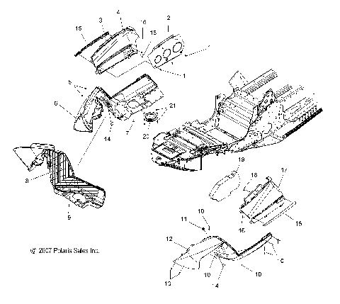 BODY, FENDERS and SIDE PANELS - S08PR7FS/FE (49SNOWFENDERS08IQTRBO)