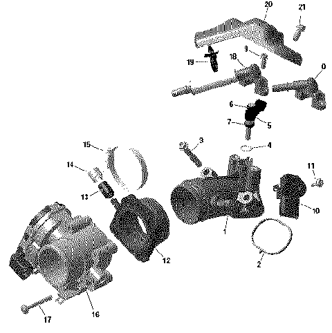 01- ROTAX - Air Intake Manifold And Throttle Body - 700 EFI
