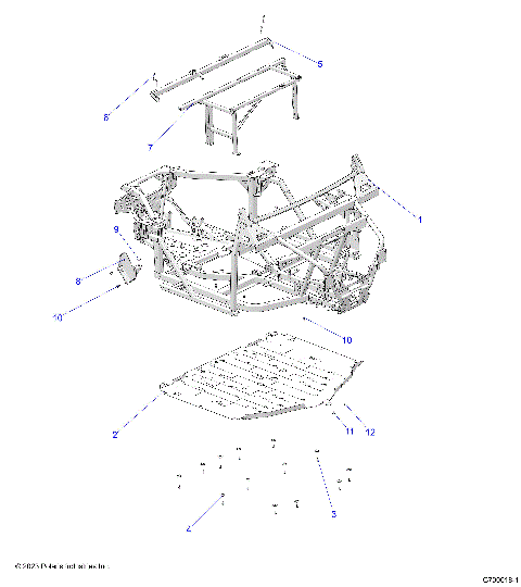 CHASSIS, MAIN FRAME AND SKID PLATES - R23RRE99DX (C700018-1)