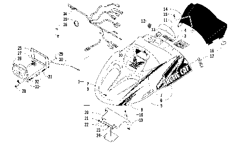 HOOD, HEADLIGHT, AND WINDSHIELD ASSEMBLY [92348]
