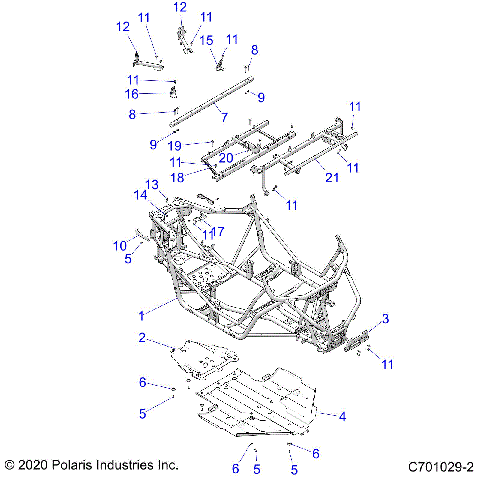CHASSIS, MAIN FRAME AND SKID PLATE - Z25A5E87A5 (C701029-3)