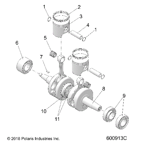 ENGINE, PISTON and CRANKSHAFT - S21DDL6PS ALL OPTIONS (600913C)
