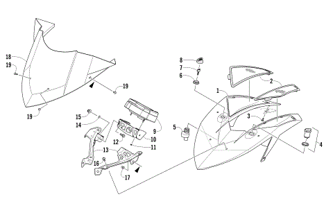 WINDSHIELD AND INSTRUMENTS ASSEMBLIES