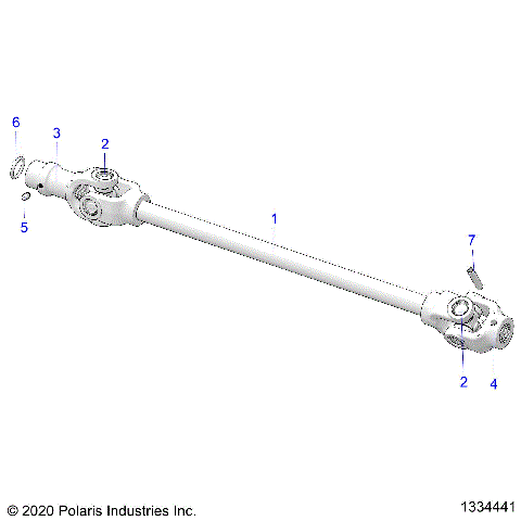 DRIVE TRAIN, FRONT PROP SHAFT - A24SEE57F1/S57C1/C2/C4/F1/F2/F4/E1/E2/E4 (1334441)