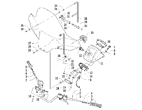 HANDLEBAR AND WINDSHIELD ASSEMBLY [85875]