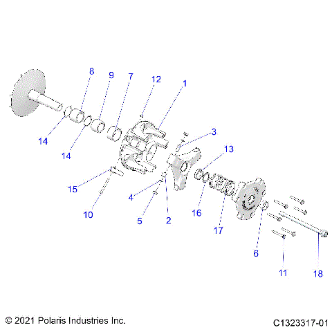 DRIVE TRAIN, PRIMARY CLUTCH - Z23NAK99A/99B (C1323317-01)