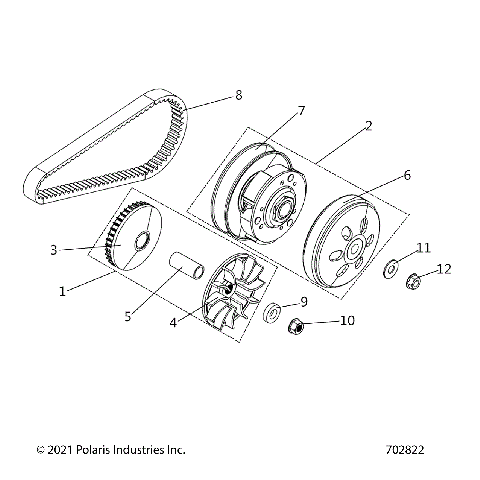 DRIVE TRAIN, PRIMARY CLUTCH - Z25HCA18A4/A7/B4/B7 (702822)