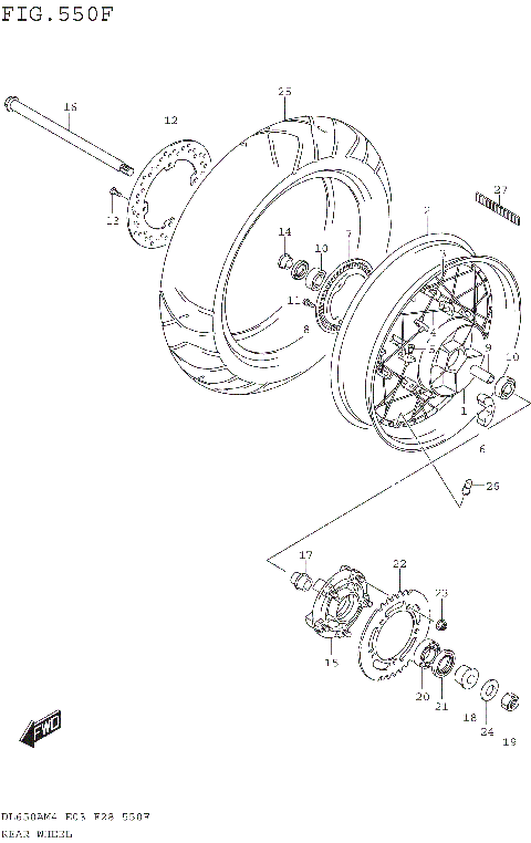 REAR WHEEL (DL650XAM4 E33)