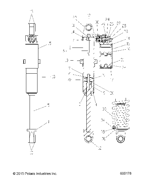 SUSPENSION, SHOCK, REAR TRACK, HI LO ADJ. - S21DDH8RS (7044383) - S19DCH8PS (600178)