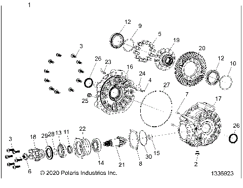 DRIVE TRAIN, GEARCASE, REAR - Z25RPP2KAE/BE (1336923)