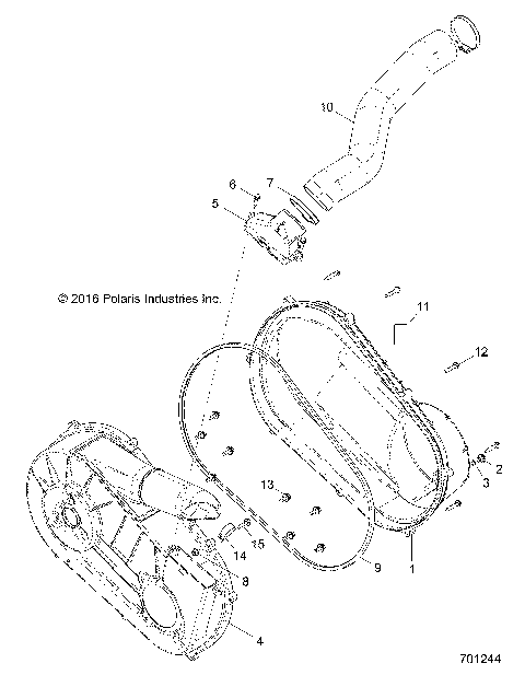 DRIVE TRAIN, CLUTCH COVER AND DUCTING - Z17VHA57FJ (701244)