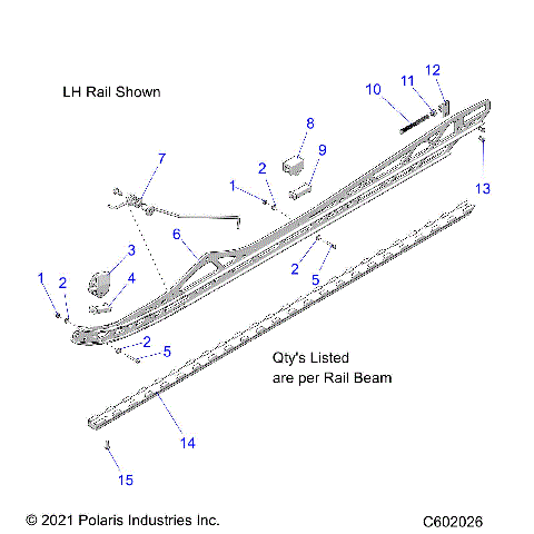SUSPENSION, RAIL BEAMS, LH/RH, 2.75