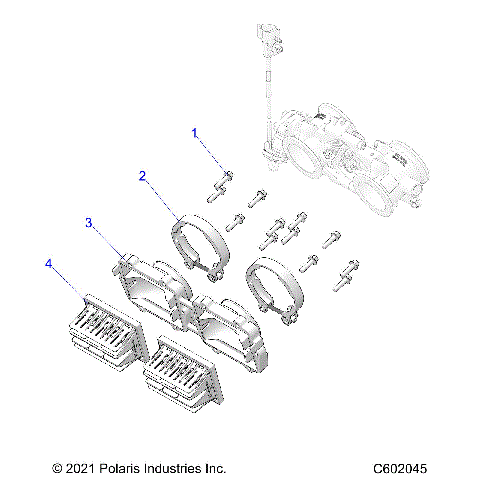 ENGINE, REED VALVE and THROTTLE BODY ADAPTOR - S24TLC8MS/8ME (C602045)