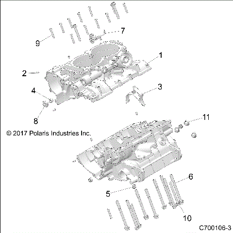 ENGINE, CRANKCASE - Z19VGE99AK/AW/BK/BW (C700106-3)