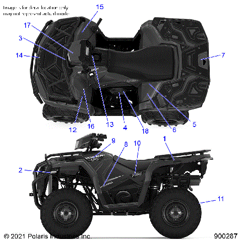 BODY, DECALS - A21SEK57AG/BG (900287)