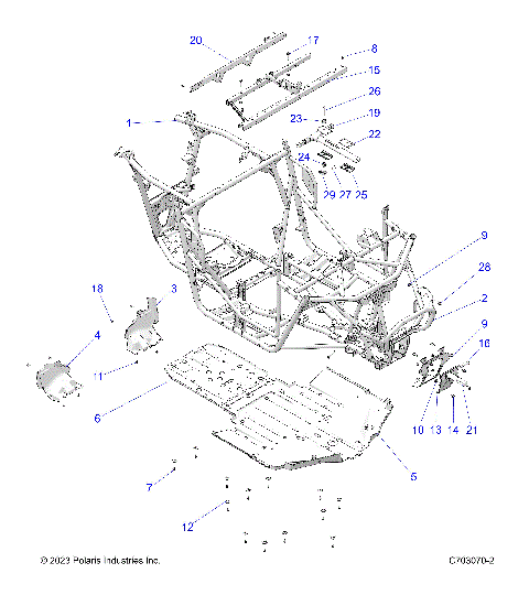 CHASSIS, MAIN FRAME AND SKID PLATES - Z25NEE99C4/F4/G4 (C703070-2)