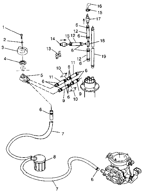 FUEL SYSTEM HURRICANE B964466 and Intl. HURRICANE I964466 (4935733573A010)
