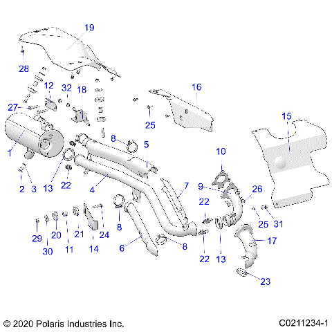 ENGINE, EXHAUST - A23SEA57A1/A3/A6/A9 (C0211234-1)