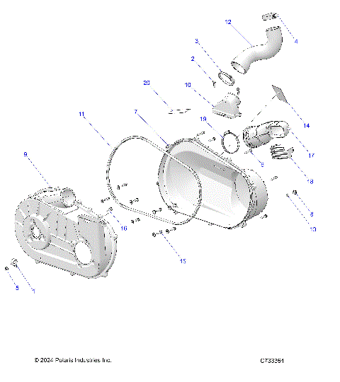 DRIVE TRAIN, CLUTCH COVER and DUCTING - R25CCA57A1 (C733364)