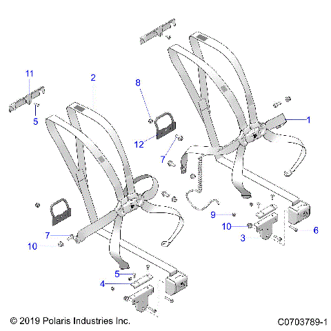 BODY, SEAT BELT MOUNTING, FRONT, 6 POINT - Z23RML2KAJ/BJ/AK/BK (C0703789-1)