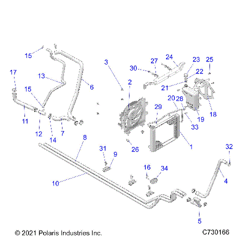 ENGINE, COOLING SYSTEM - D23M4A57B4/U57B4 (C730166)