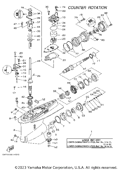 LOWER CASING DRIVE 3 LF250