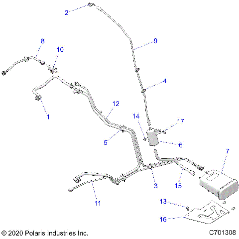 BODY, FUEL LINES, EVAP - Z21RAF92BH (C701308)