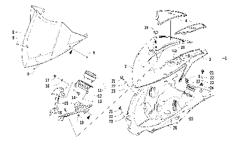 POD AND WINDSHIELD ASSEMBLY [95874]