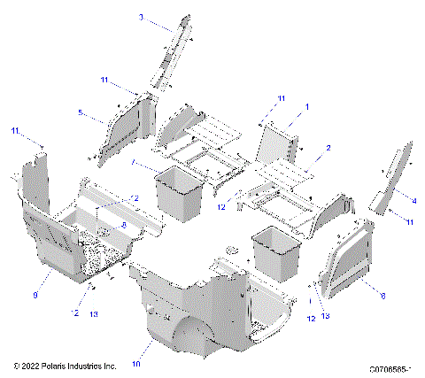 BODY, FRONT CLOSEOFF AND FLOOR - G23GMK99A/99B (C0706565-1)