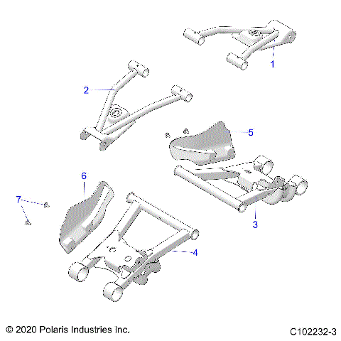 SUSPENSION, REAR CONTROL ARMS - A25SDE57P2 (C102232-3)