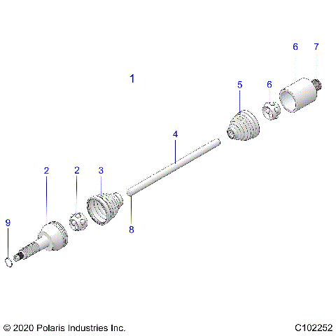 DRIVE TRAIN, REAR DRIVE SHAFT - A20SDE57F1/S57C5/E5 (C102252)