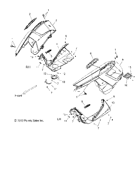 BODY, FENDERS and SIDE PANELS - S15CT5BEL/BSL/BSM (49SNOWFENDERS14550)