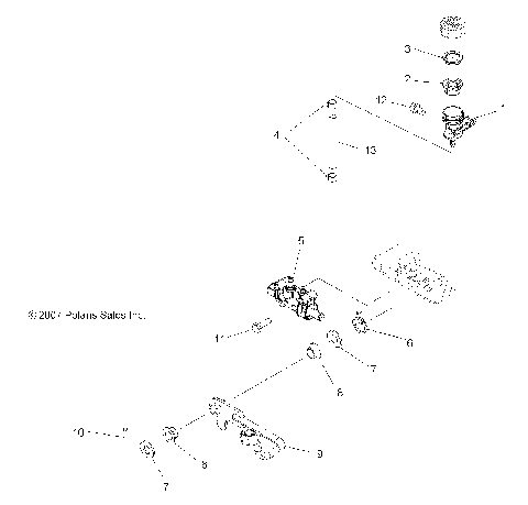 BRAKES, PEDAL and REAR MASTER CYLINDER - A09DN76AB/AL/AY (49ATVBRAKERR08SPX25)