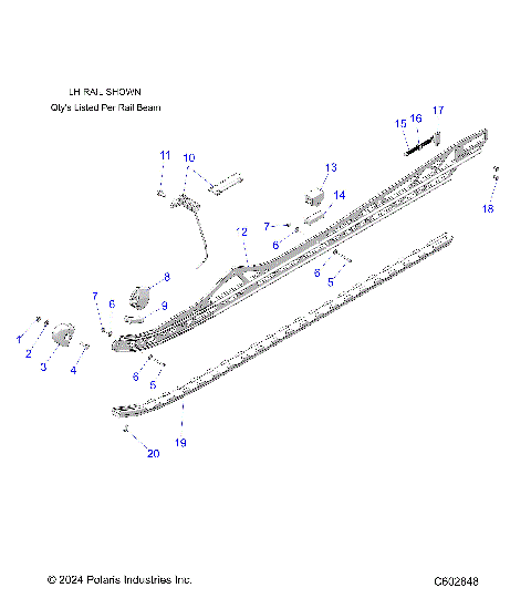 SUSPENSION, RAIL BEAM ASM, LH/RH - S25TFG9BS/9BSB/9BE (C602848)
