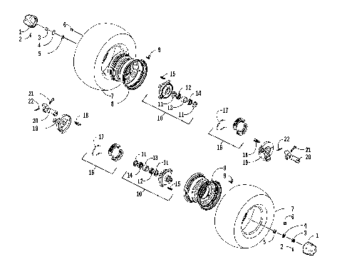 FRONT WHEEL AND BRAKE ASSEMBLIES [94394]
