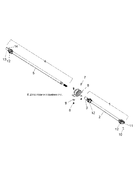DRIVE TRAIN, FRONT PROP SHAFT - R16RVA57A1/B1/E57A9/B9 (49RGRSHAFTPROP15FSCRW)