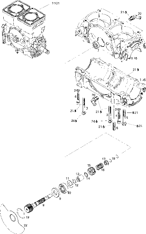 01- Crankcase And Rotary Valve