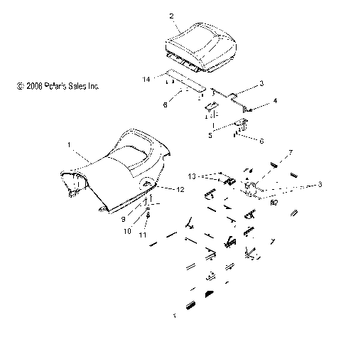 BODY, SEAT ASM. - S12PT6HSL/HEL (49SNOWSEAT09600TRG)