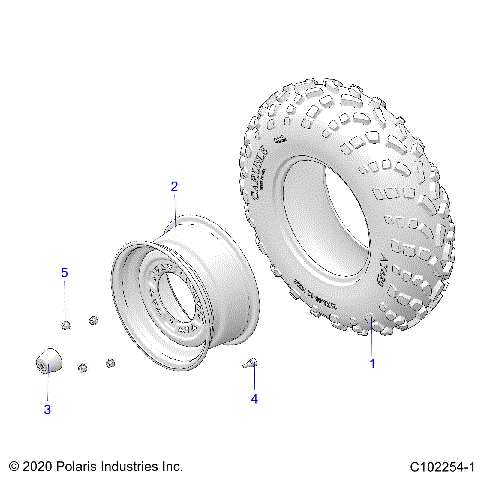 WHEELS, FRONT TIRE - A23SDE57P4 (C102254-1)