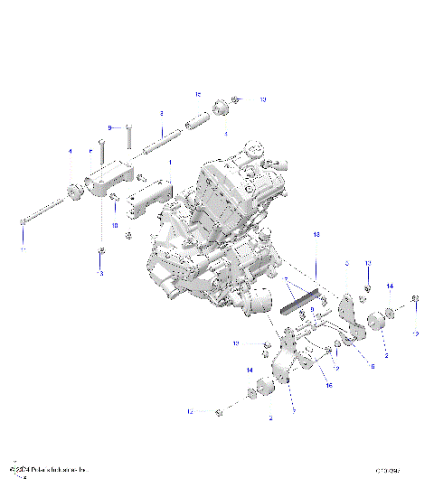 ENGINE, MOUNTING & LONG BLOCK - A25SKE57C1/CK/E1/EK (C102397)