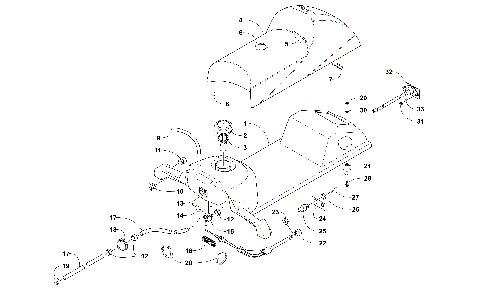 GAS TANK, SEAT, AND TAILLIGHT ASSEMBLY [109247]