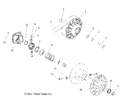 DRIVE TRAIN, SECONDARY CLUTCH - A09MH50AS (49ATVCLUTCHDRIVEN09SP500)