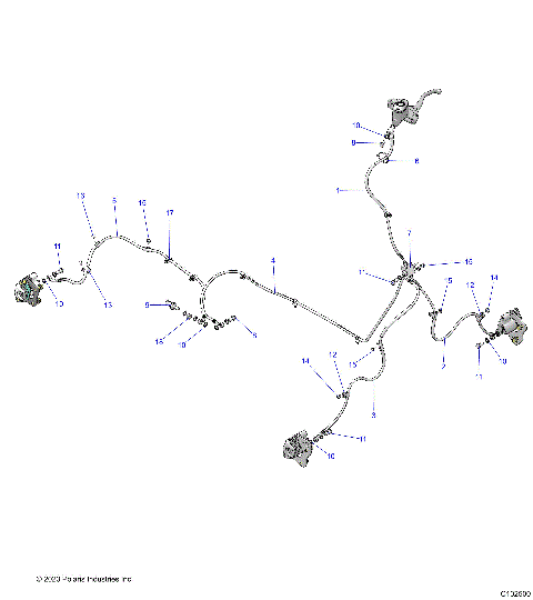 BRAKES, BRAKE LINES - A23SEE57A1/A3/A6/A9/B1/B3/B6/B9 (C102500)