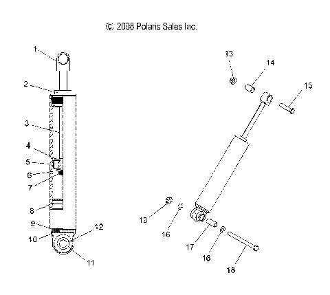 SUSPENSION, SHOCK, REAR TRACK (7043441) - S12PU7ESL/EEL (49SNOWSHOCKREAR7043441)