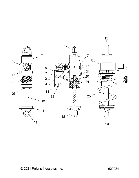 SUSPENSION, SHOCK, FRONT TRACK, VELOCITY 7045536 - S24TFM9BS/9BE (602024)
