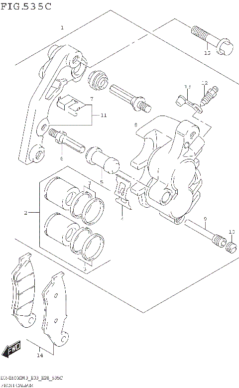 FRONT CALIPER (DR-Z400SM3 E33)