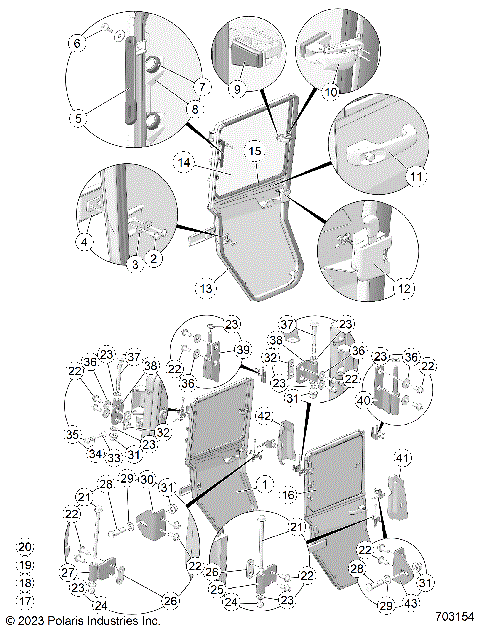BODY, DOOR, REAR, POLY CLEAR - D23P4V99A4/B4/Y99A4 (C2884278)