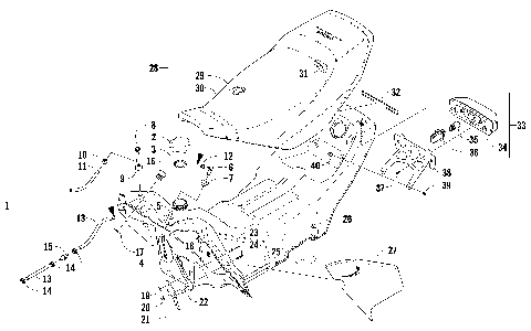 GAS TANK, SEAT, AND TAILLIGHT ASSEMBLY [90441]