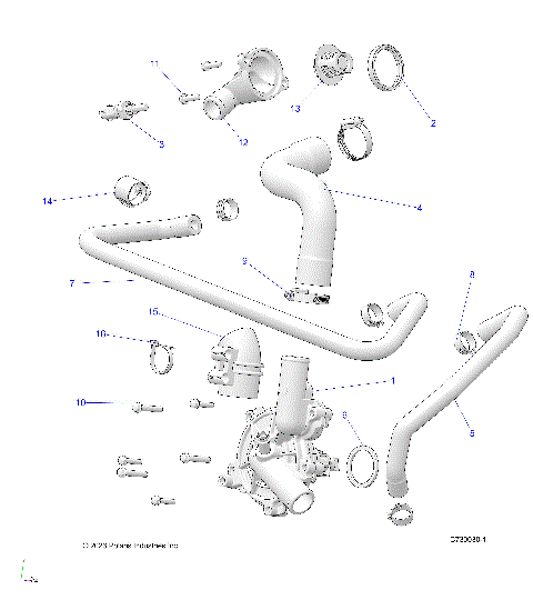 ENGINE, WATERPUMP AND BYPASS - R25RRE99JP (C730030-1)